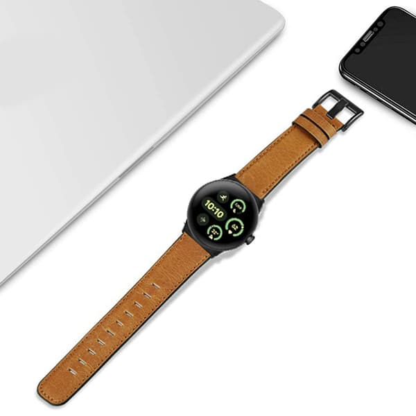 Rem i ægte læder til Google Pixel Watch 3 (45 mm) - Brun