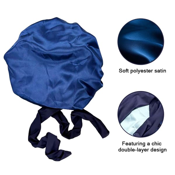 Sovmössa med Dubbla Lager Satinband NavyBlue