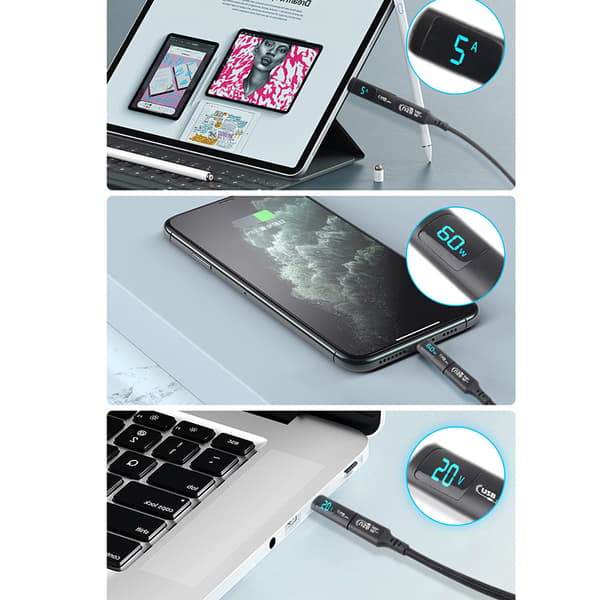 240W USB 2.0 Digitaalinen näyttöadapteri Black