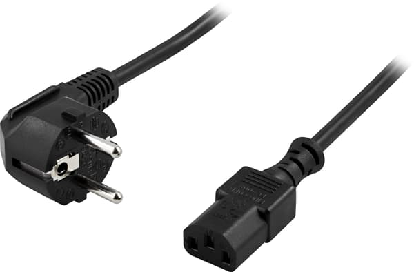 Device cable, PC wall, angled CEE 7/7 - straight IEC C13, 5m