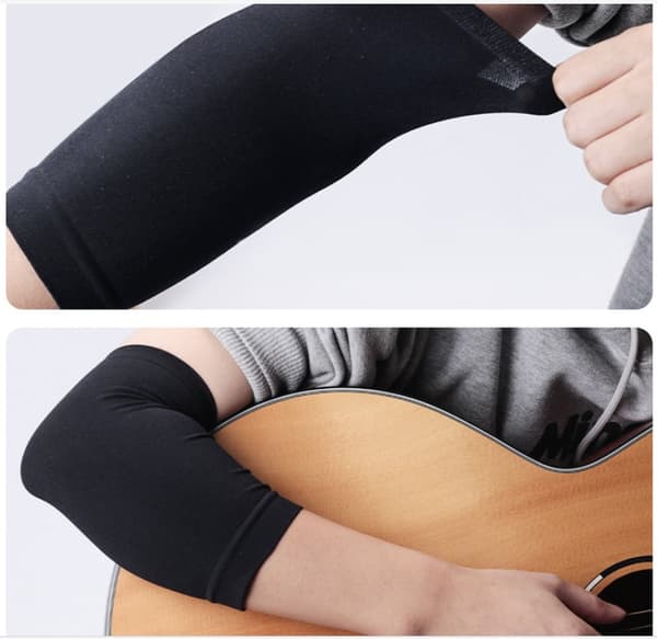 Sommar Gitarr Armbågsskydd - Svart Spandex Ärm L