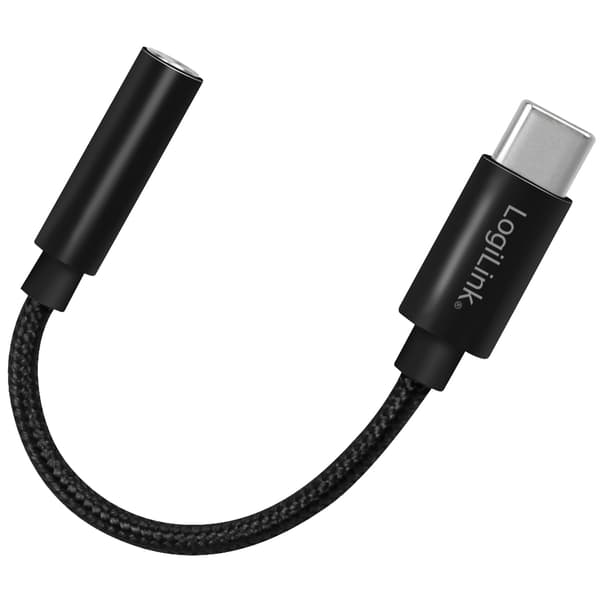 USB-C 3,5 mm lydadapter med DAC 13 cm nylonkabel
