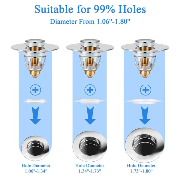 Pop-Up-avløpsstopper for baderomsvask Silver