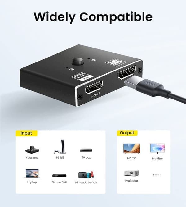 HDMI 2.0  2 in 1 out 4K HDMI adapteri