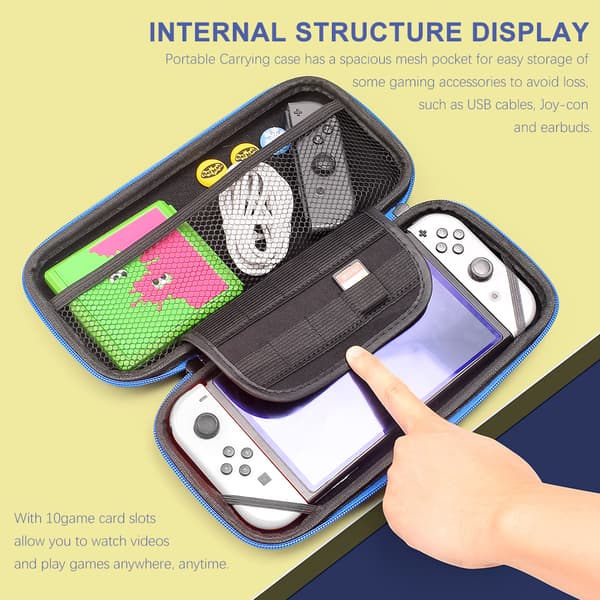 Nintendo Switch OLED-kotelo lisävarusteineen 9 osaa Black