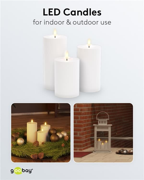 Set med 3 LED-ljus "Outdoor"