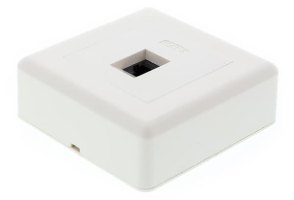 Wall socket, surface-mounted UTP 1xRJ45, Cat6, white