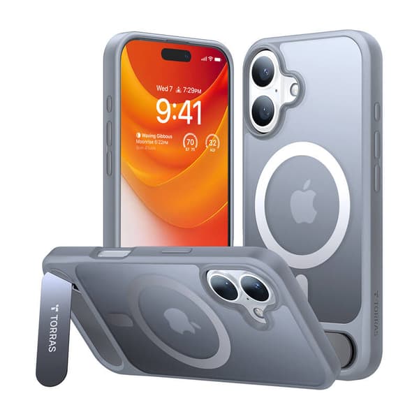 Etui Torras Pstand Series til iPhone 16 Plus (titangrå)