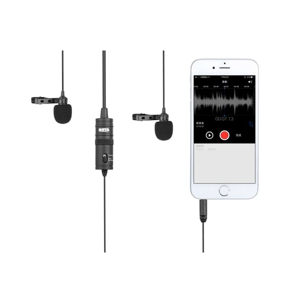 Mikrofon BY-M1DM Lavalier Dual 3,5mm 4m