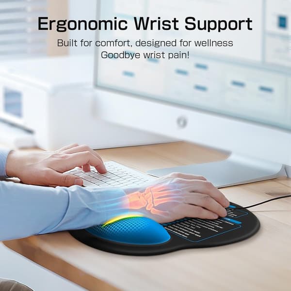 Ergonomisk musematte med håndleddsstøtte for Excel-brukere - Komfort og effektivitet Blue