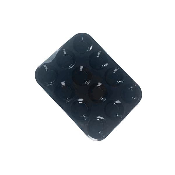 Silikonkakform -  Muffinsform med 12 koppar Black