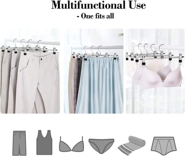 Buks / nederdel bøjle med clips 10-pack