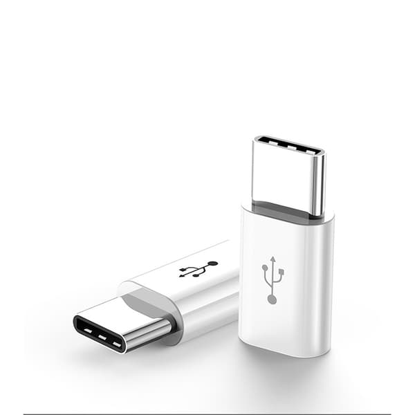 2-pak korte Android til USB-C adaptere White