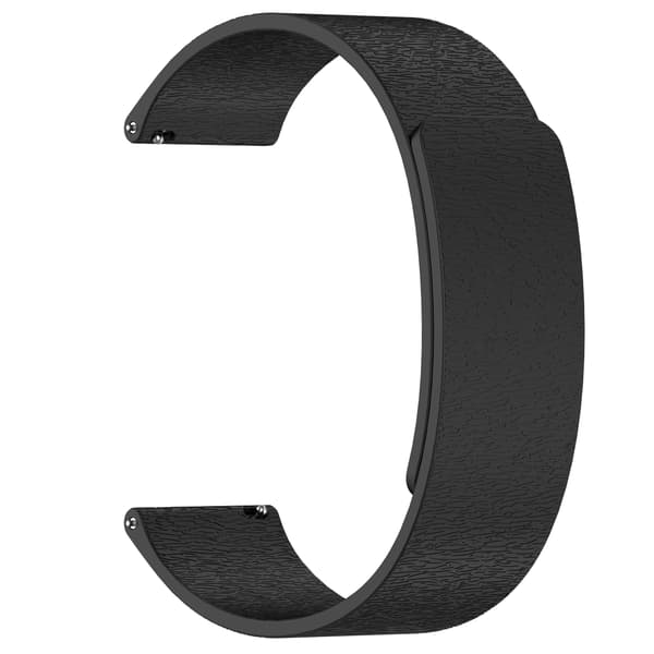 Cloud Wood Grain Silicone Magnetic Strap Black 18 mm