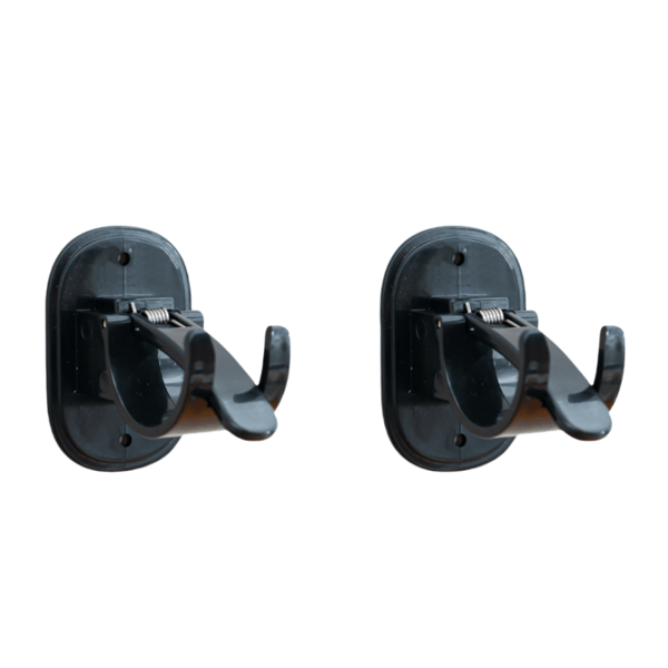 Starka och Diskreta Gardinstångsfästen, 2-pack Black
