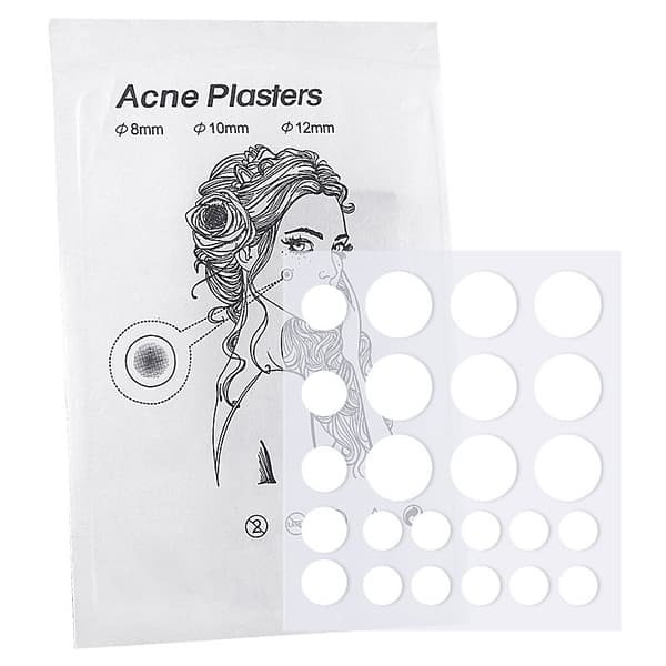 Usynlige hydrokolloid akneplaster – 24 plaster per ark