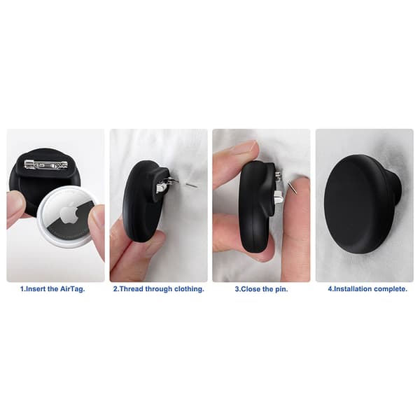 Silikone Airtag-etui med nøglering Black