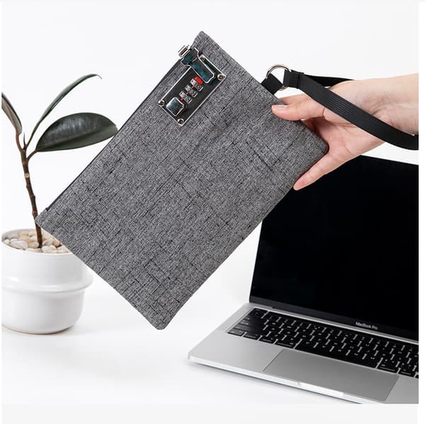 Sikker RFID-blokerende rejsedokumentorganisator Grey