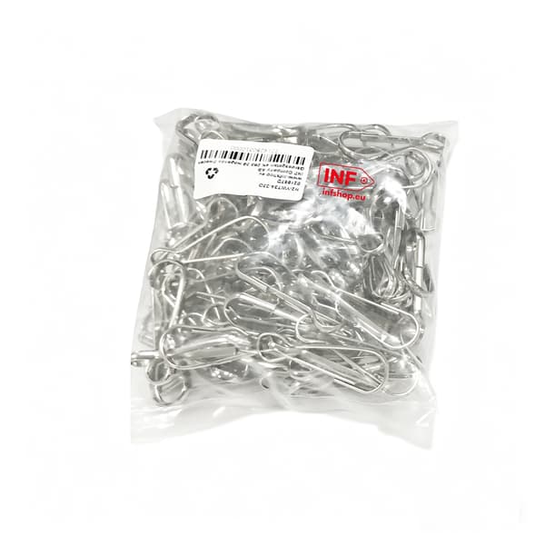Karbinhakar öppningsbara krokar Rostfritt Stål 100-pack Silver 5.5 cm