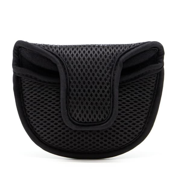 Mesh Semicircle Golf Putter Head Cover - Breathable Nylon Mesh Putter Protector Black