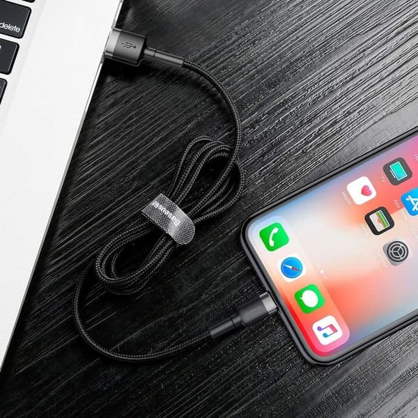 Baseus Cafule USB Lightning-kabel 1,5A 2m (grå+sort)