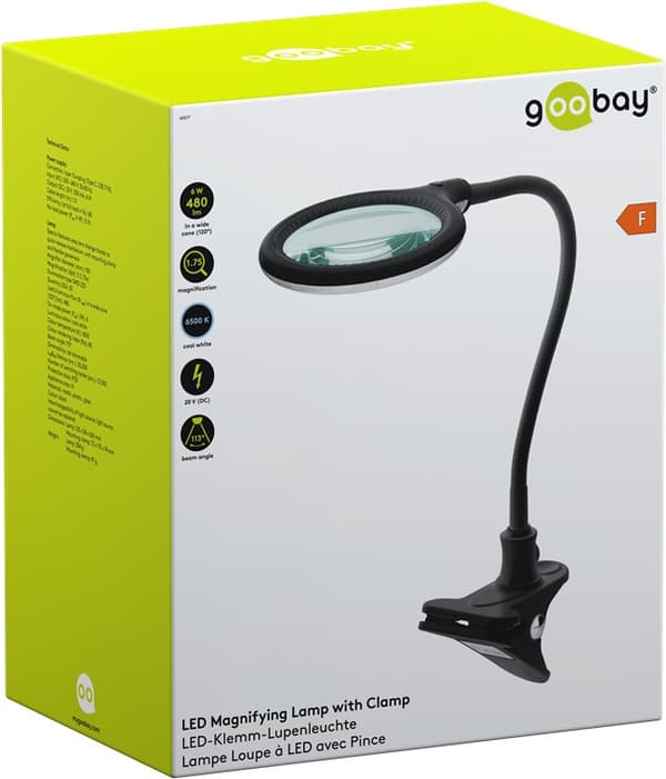 LED-luplampe med klemme, 6 W, sort
