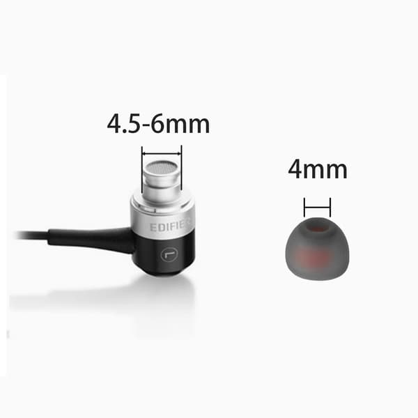 Silikon-hetter for 4,5-6 mm øreplugger, 18 par i 3 størrelser Grey