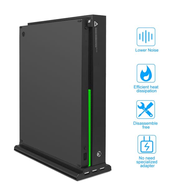 Xbox One X-stativ med blæser og 3 USB-porte