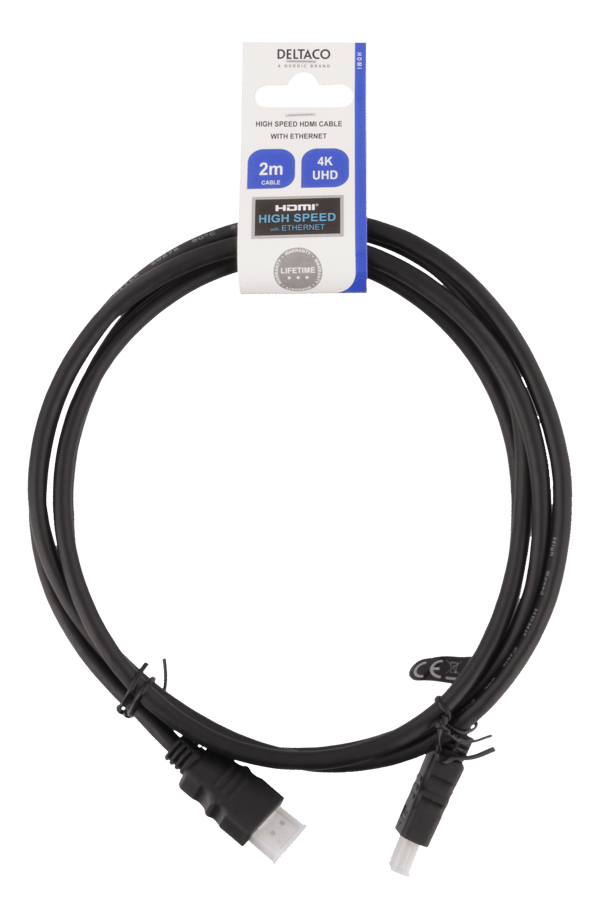 HDMI cable, HDMI High Speed w/Ethernet, CCS, 2.0m, black