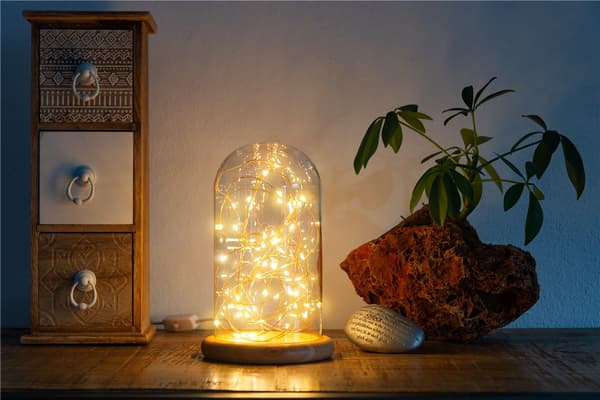 Glaskupa med mikro LED mikro-ljusslinga