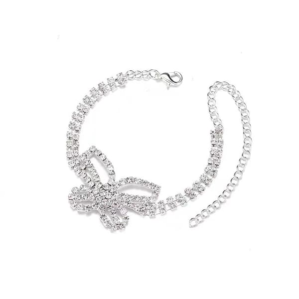 Ankelkæde med boheme sommerfugledesign Silver