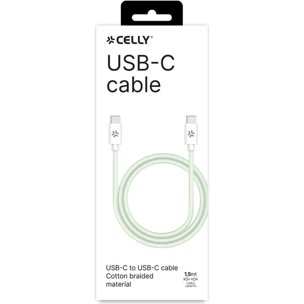 USB-C - USB-C kabel 60W 1,5 m Grøn