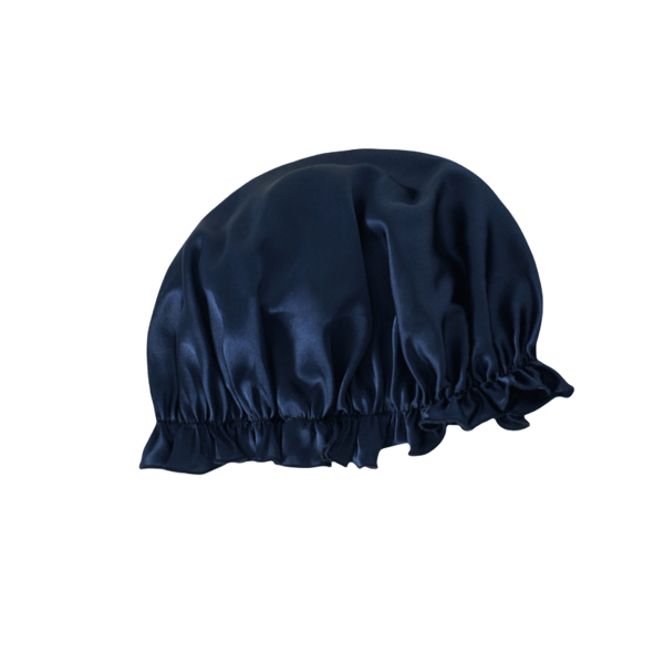 Sovmössa i 100 % silke NavyBlue M