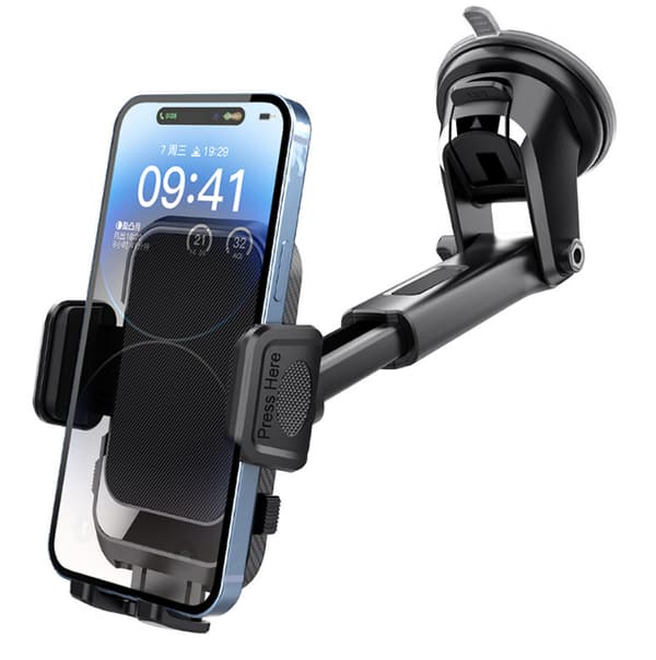 Mobilholder for dashbord og luftventil Black