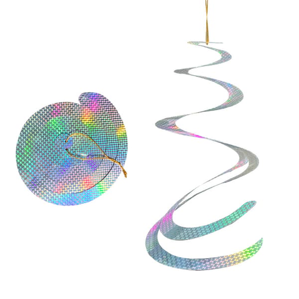 Fugleskremsler - Reflekterende spiraler Silver