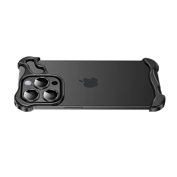 Unikt metallramsfodral med linsskydd för iPhone 13 Pro Black