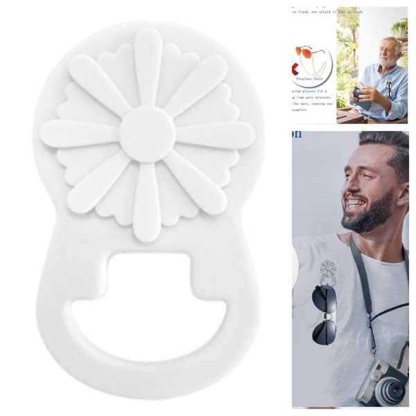 Magnetisk brilleholderclips til tøj White