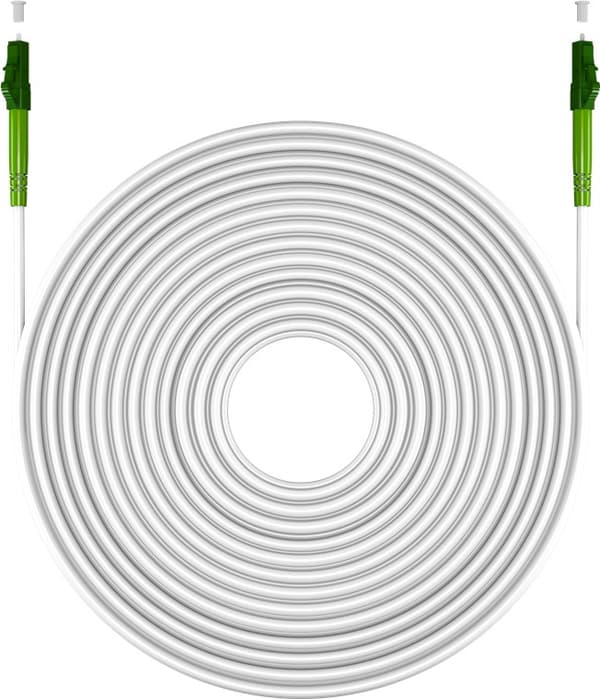 Fiberoptisk kabel (FTTH), Singlemode (OS2) White, vit (Simplex), 10 m