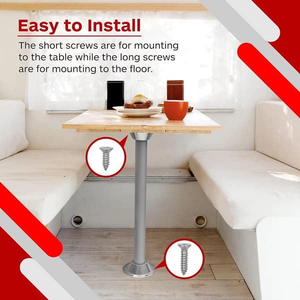 Aluminium RV Bordsfäste 2 Pack - Silver