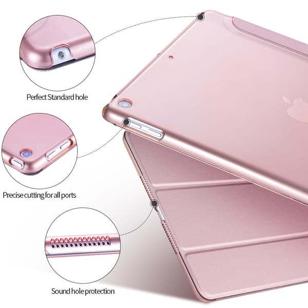 Smart vikfodral i roséguld för iPad Pro 9.7 2017, kompatibelt med iPad 9.7 5:e och 6:e generationen