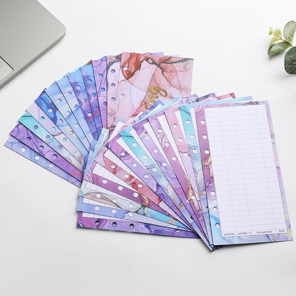 A6 Papper för Budgetplanering för 6-Ringspärm, 12-pack MultiColor