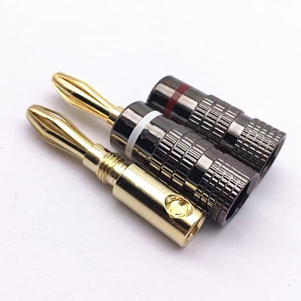 4mm Guldpläterad Banankontakt 4-pack