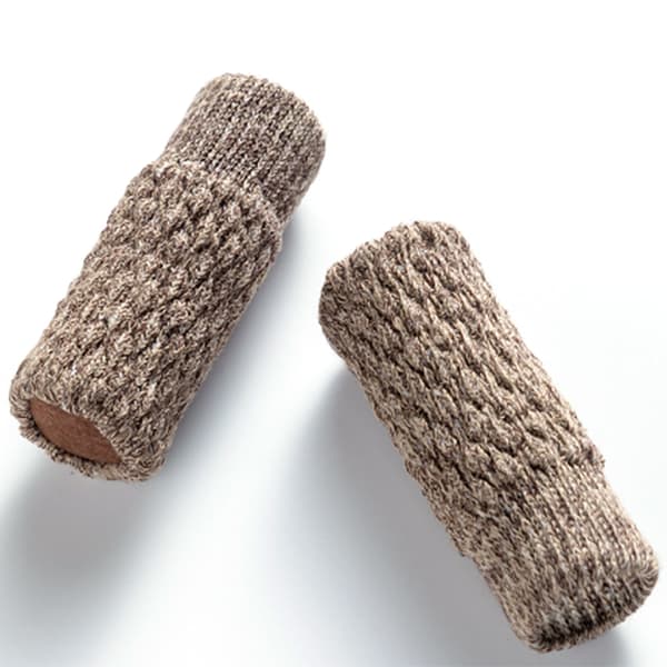 Strikkede stolesokker / møbelfødder, 16-pak Khaki