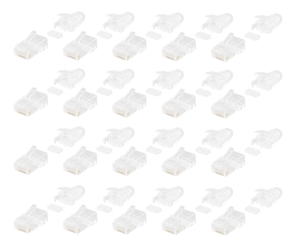 RJ45 connector for slim patch cable, Cat6a, 28AWG, 20pcs