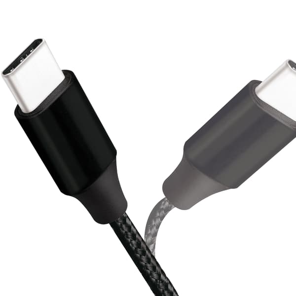 USB-USB-C Lade/synkroniseringskabel 15W 0,3m Tekstil