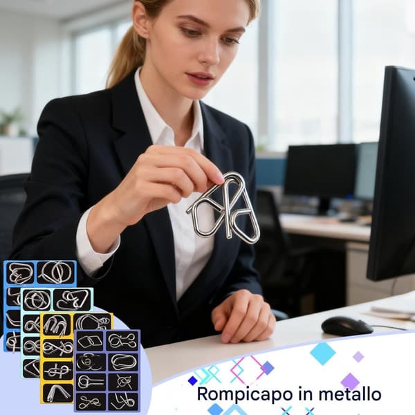 Memory Iron Ring Puzzle Set - Brain Teaser Interlock Spel kompatibelt med olika varumärken