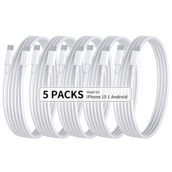 5-Pack 2M CTO C datakabel, PD60W hurtigladekabel 5-pack M
