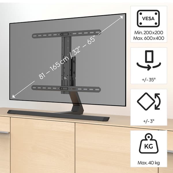 TV-stativ opp til 65" Svart