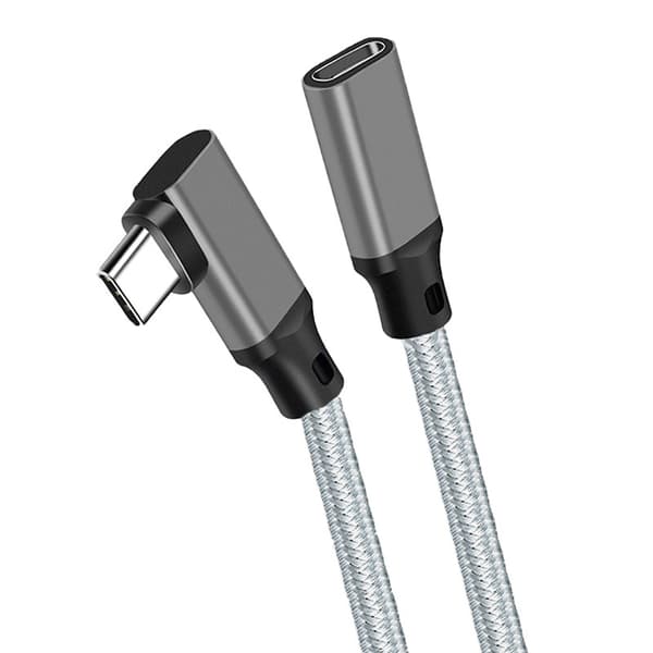 Punottu kyynärpääkaapeli Type-C:lle - (10Gbps+4K+100W) Grey 2 m