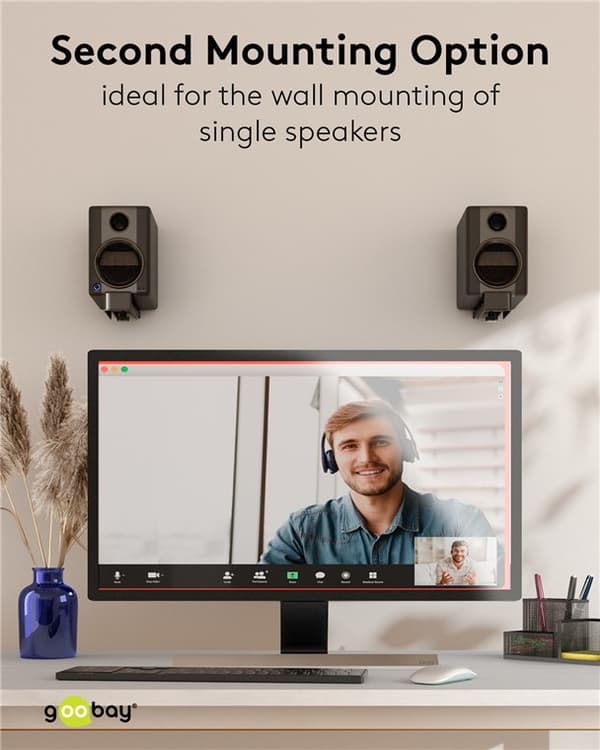 Seinäteline soundbarille Universal, musta